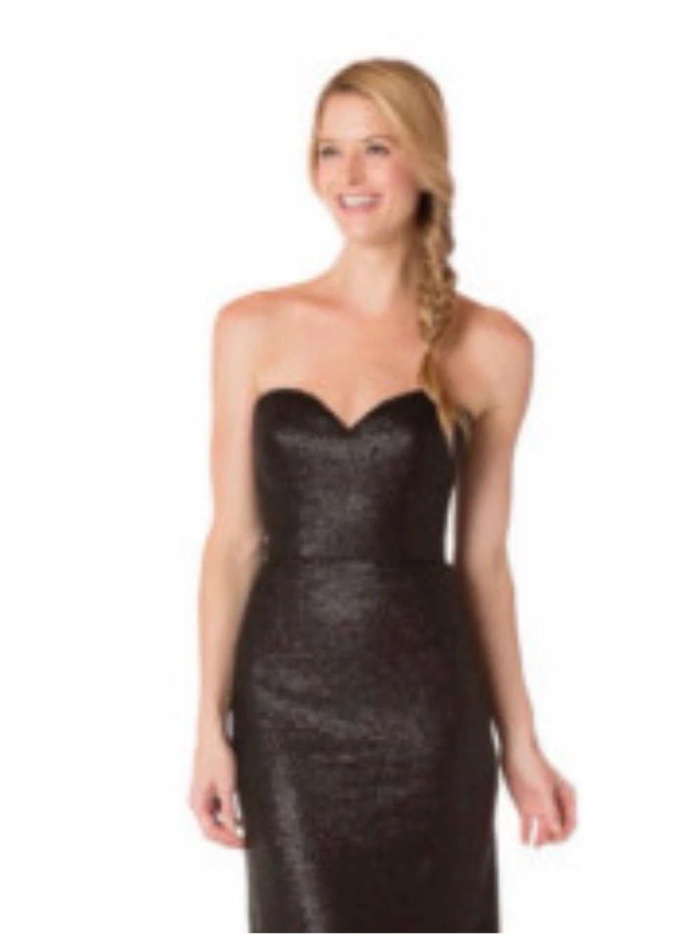 Bari Jay Black Strapless Sequin Sheath Dress